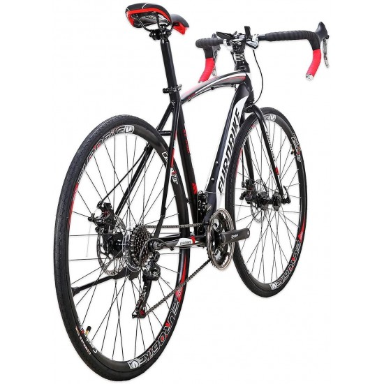 YH-XC550 Road Bike for Men and Women 49cm Frame Bicycle 700C Wheels 21 Speed Dual Disc Brake Commuter Bikes