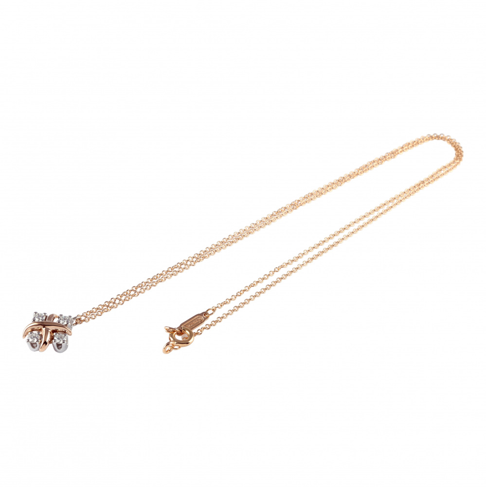 Tiffany & Co. Schlumberger Necklace Platinum & 18K Rose Gold Diamond 60022686