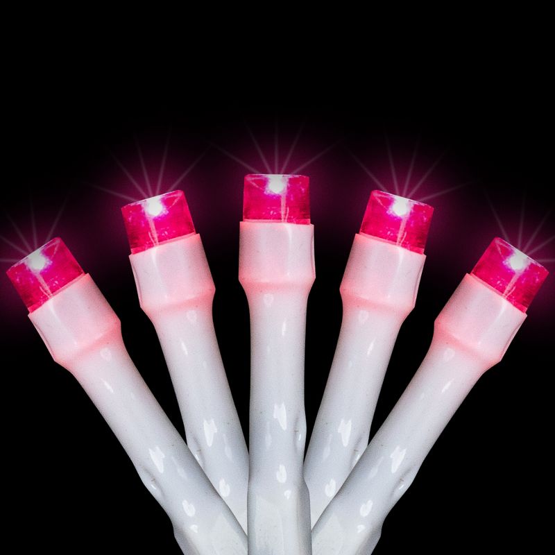 Northlight LED Wide Angle Christmas Lights - Pink - 10' White Wire - 20ct