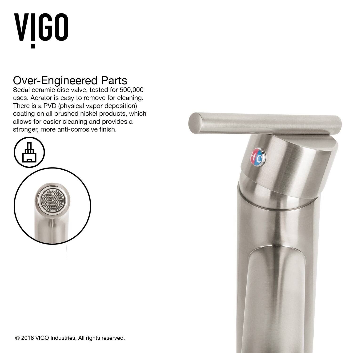 Vigo VG01038BN Setai Single Handle Bathroom Faucet, Brushed Nickel