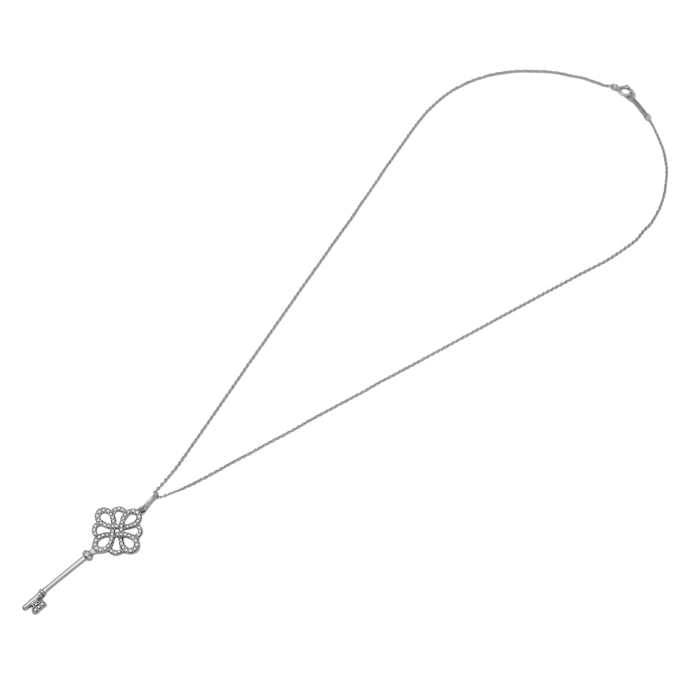 Tiffany & Co. Knot Necklace 18K White Gold Diamond