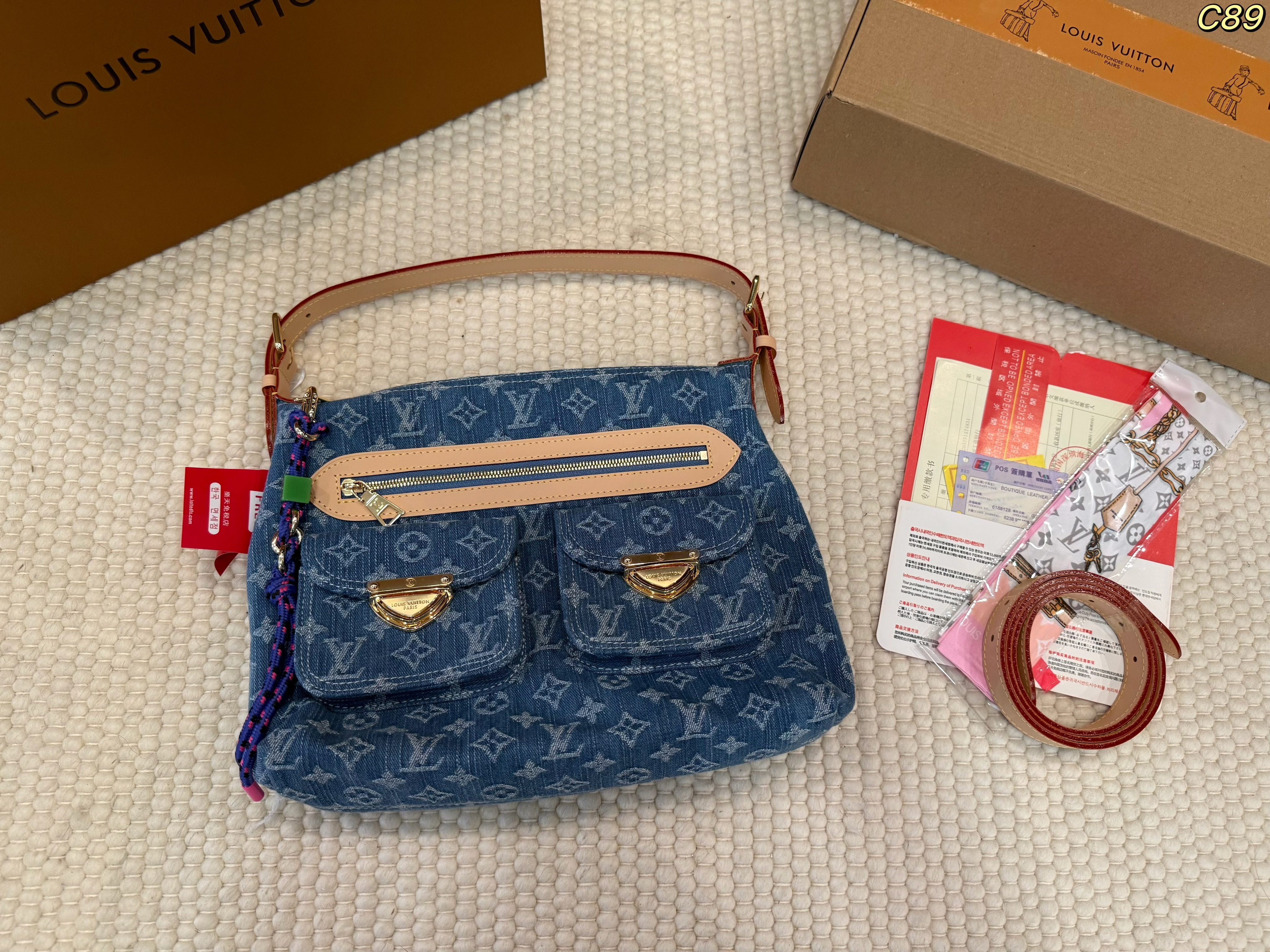 LV Denim Shoulder Bag - cnluxepick