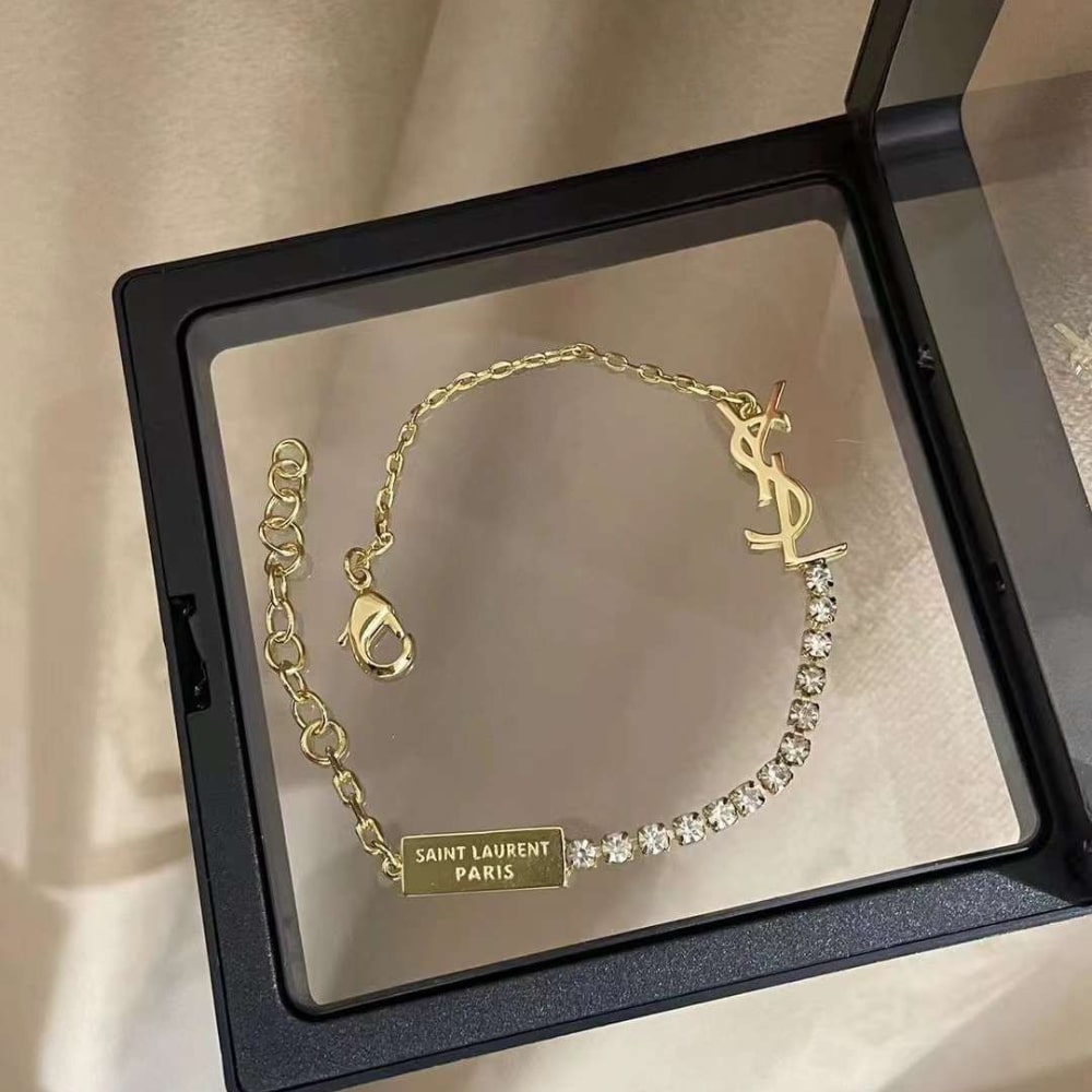 Saint Laurent Cassandre Charm Bracelet Gold 712345Y15268066
