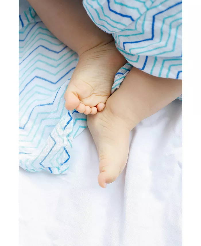 Malabar Baby GOTS Certified Organic Muslin Swaddle - Two-Pack Gift Set, Enchanted Garden (Chevron + Dotty)