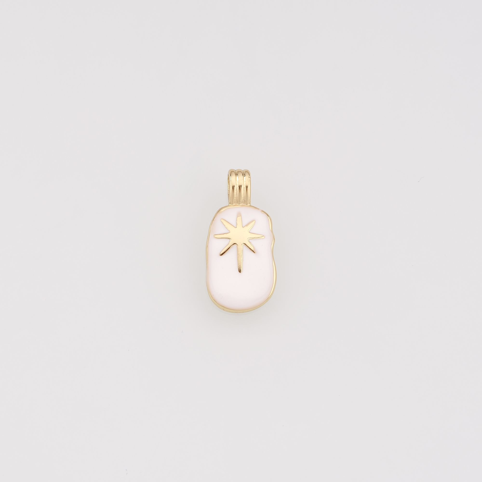 18K Gold Filled North Star Pendant,Enamel Celestial Charm Earrings Necklace for DIY Jewelry Making Supply
