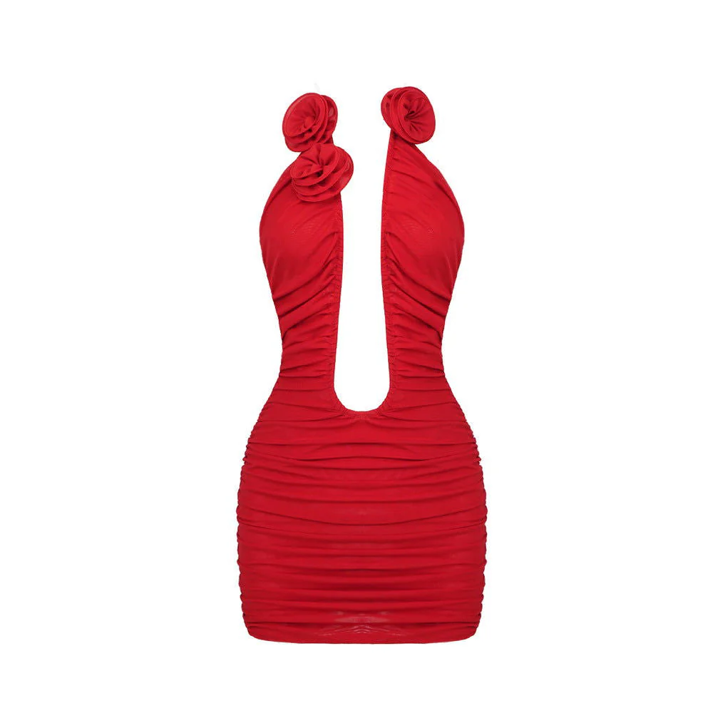 Halter Neckline Bodycon Cutout DressClistos