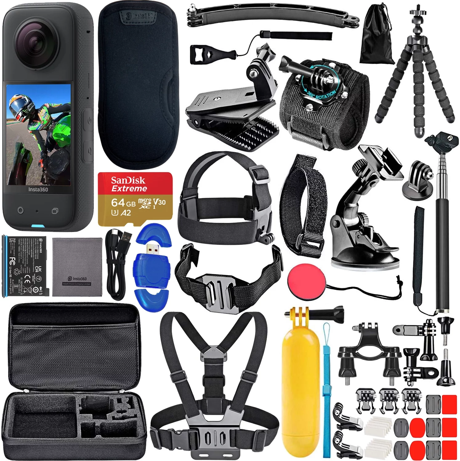 insta360 X3 - Waterproof 360 Action Camera with 1/2