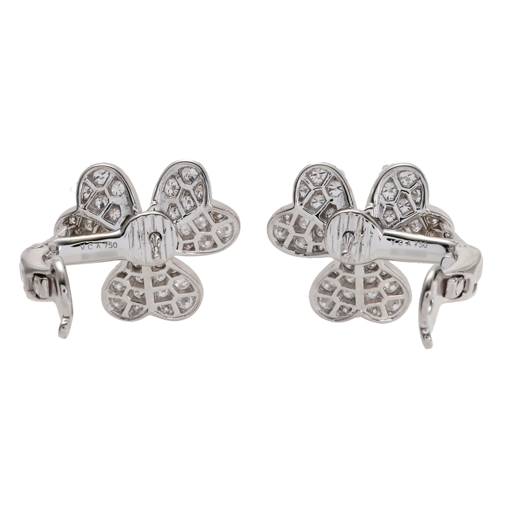 Van Cleef & Arpels Frivole Earrings 18K White Gold Diamond VCARB65800