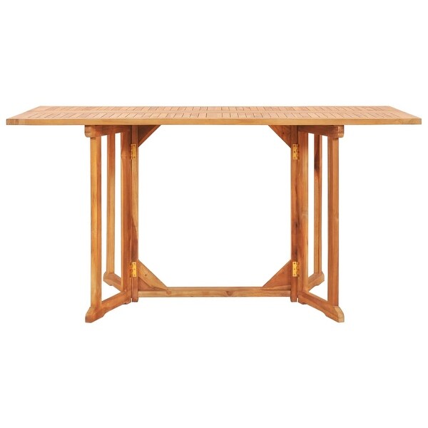 vidaXL 7 Piece Folding Patio Dining Set Solid Teak Wood