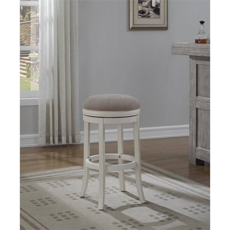 American Woodcrafters Aversa 34x22 Backless Tall Bar Stool in Distressed Antique White - B2-204-34F