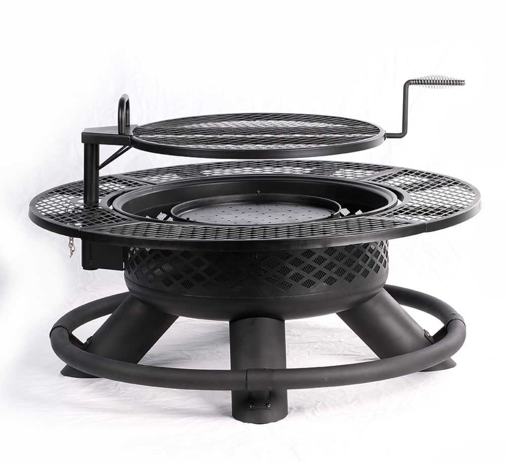 Big Horn 47.24-in W Black Steel Wood-Burning Fire Pit