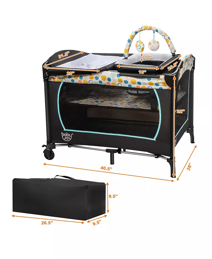 Costway 4-in-1 Convertible Portable Baby Playard Newborn Napper w  Changing Station