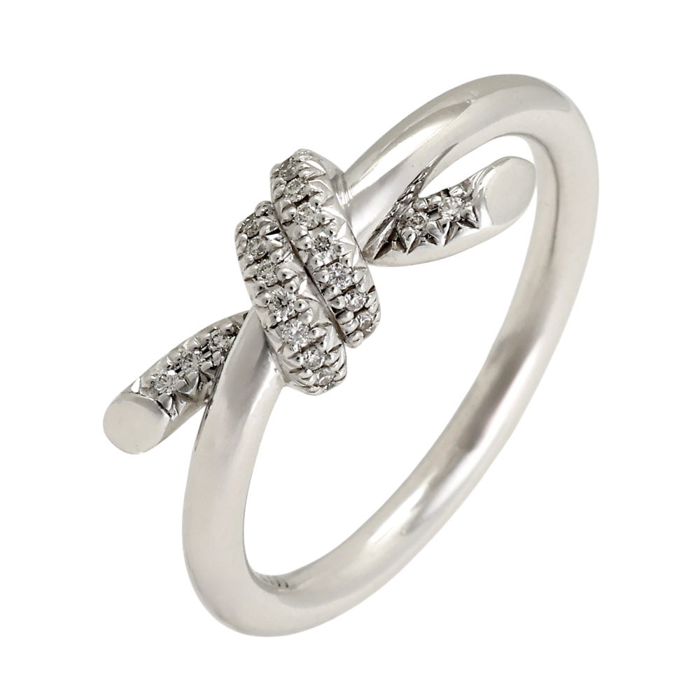 Tiffany & Co. Knot Ribbon Ring 18K White Gold Diamond 70302683