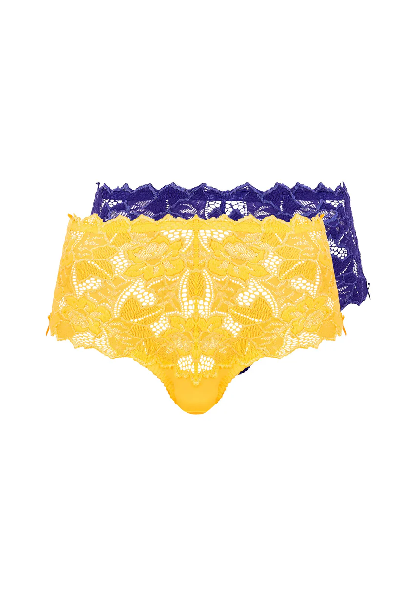 Lot de 2 culottes Arum Jaune Citron & Bleu Royal