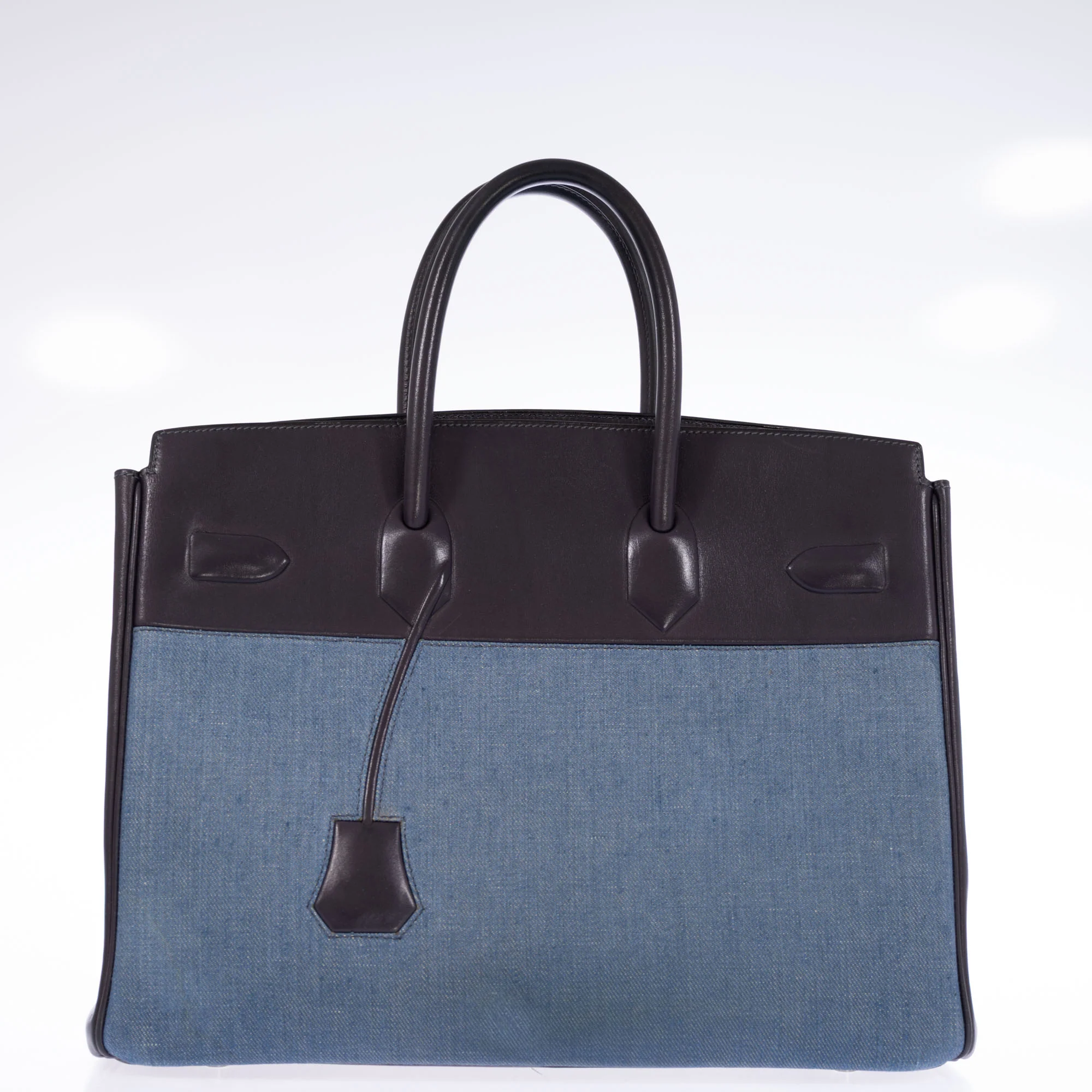 Hermès Birkin 35 Shadow Denim and Black Box Calf Leather