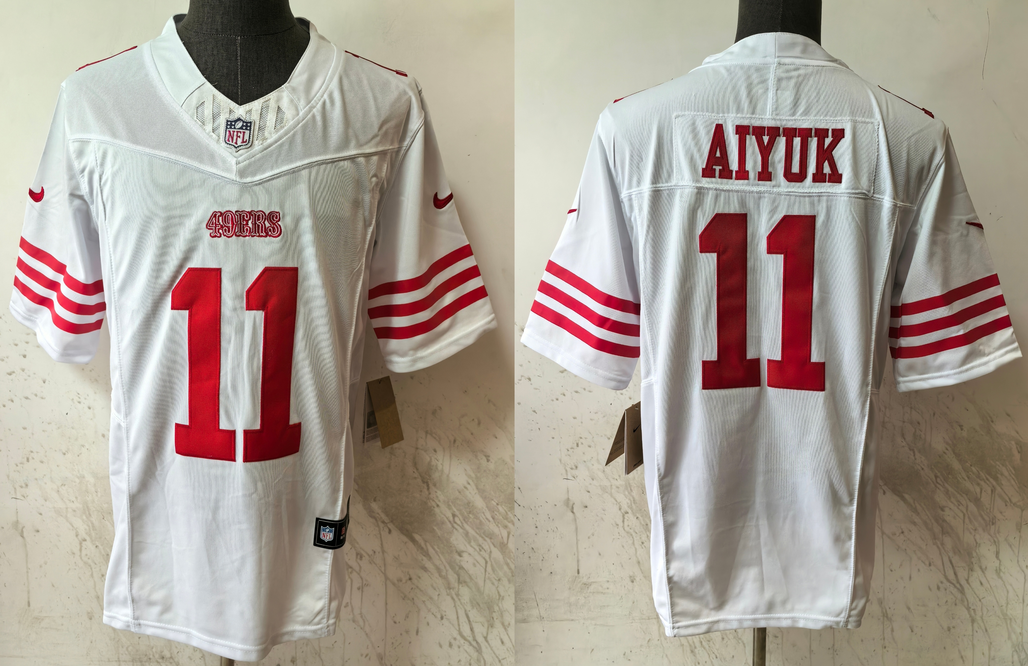 Men's San Francisco 49ers Brandon Aiyuk #11 White Game Jersey