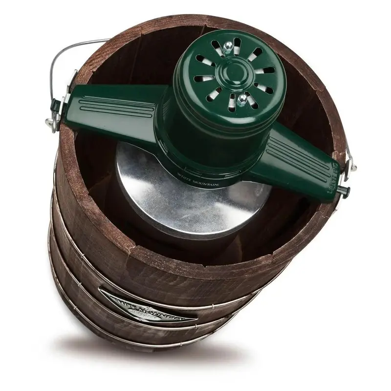 White Mountain 6-Quart Electric Ice Cream Maker – Green & Brown Design, Fully Automatic Churning System