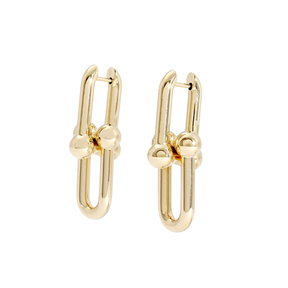 Tiffany & Co. Hardware Link Earrings 18K Yellow Gold 68533643