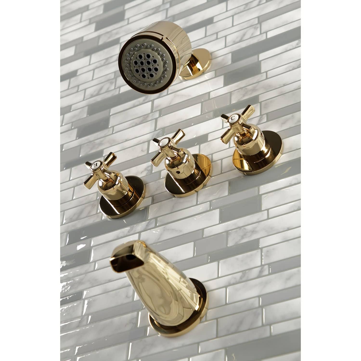Kingston Brass KBX8135ZX Millennium Three-Handle Tub and Shower Faucet, Oil Rubbed Bronze