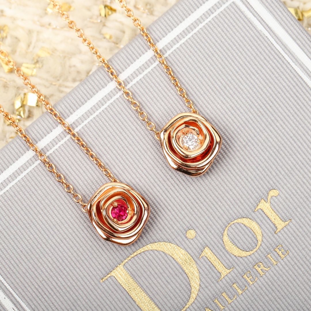 Dior classic rosebud necklace - cnluxepick
