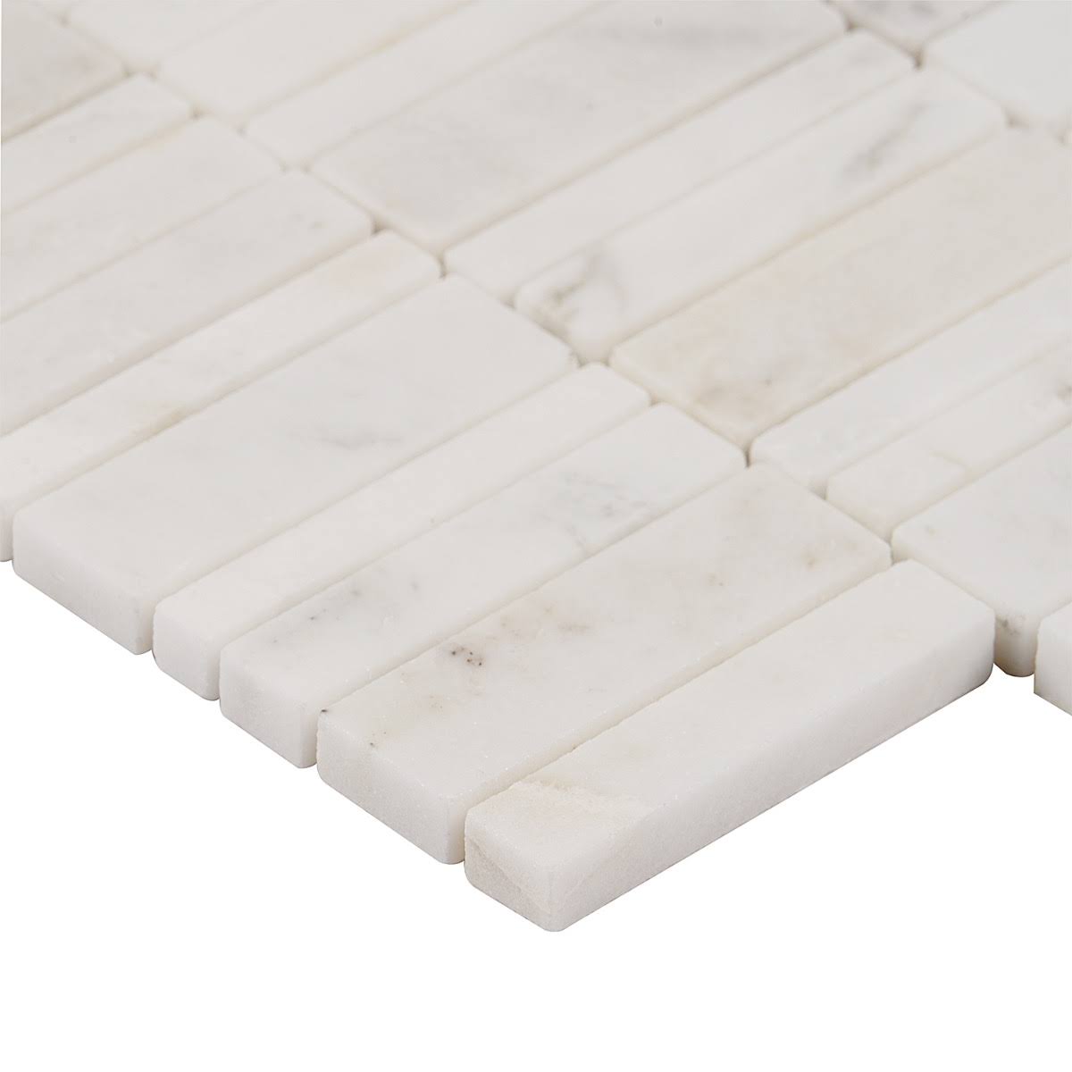 Ivy Hill Tile Alaska White Waterfall Polished Marble Mosaic