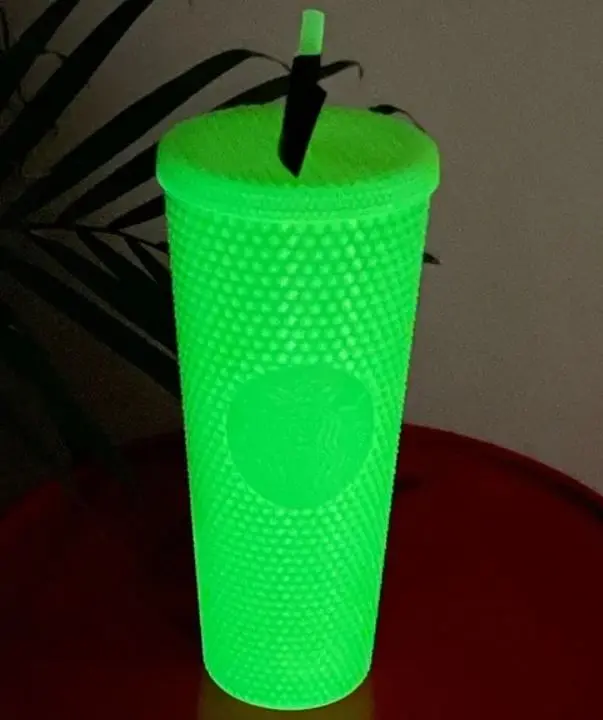 Starbucks Lemongrass Glow in the Dark Studded Yellow Tumblers – Starbucks Neon – 24 oz