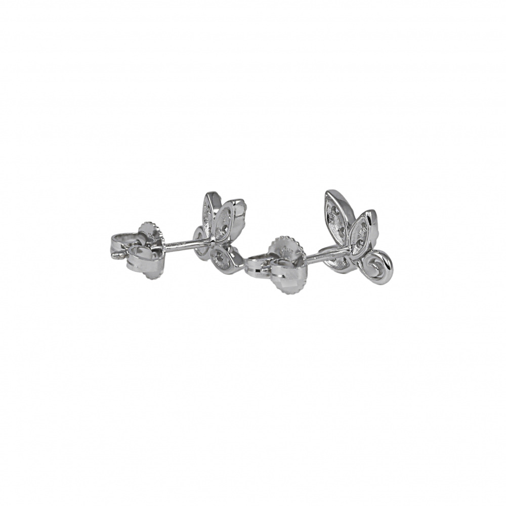 Tiffany & Co. Paloma Picasso Olive Leaf Earrings 18K White Gold Diamond 60021165