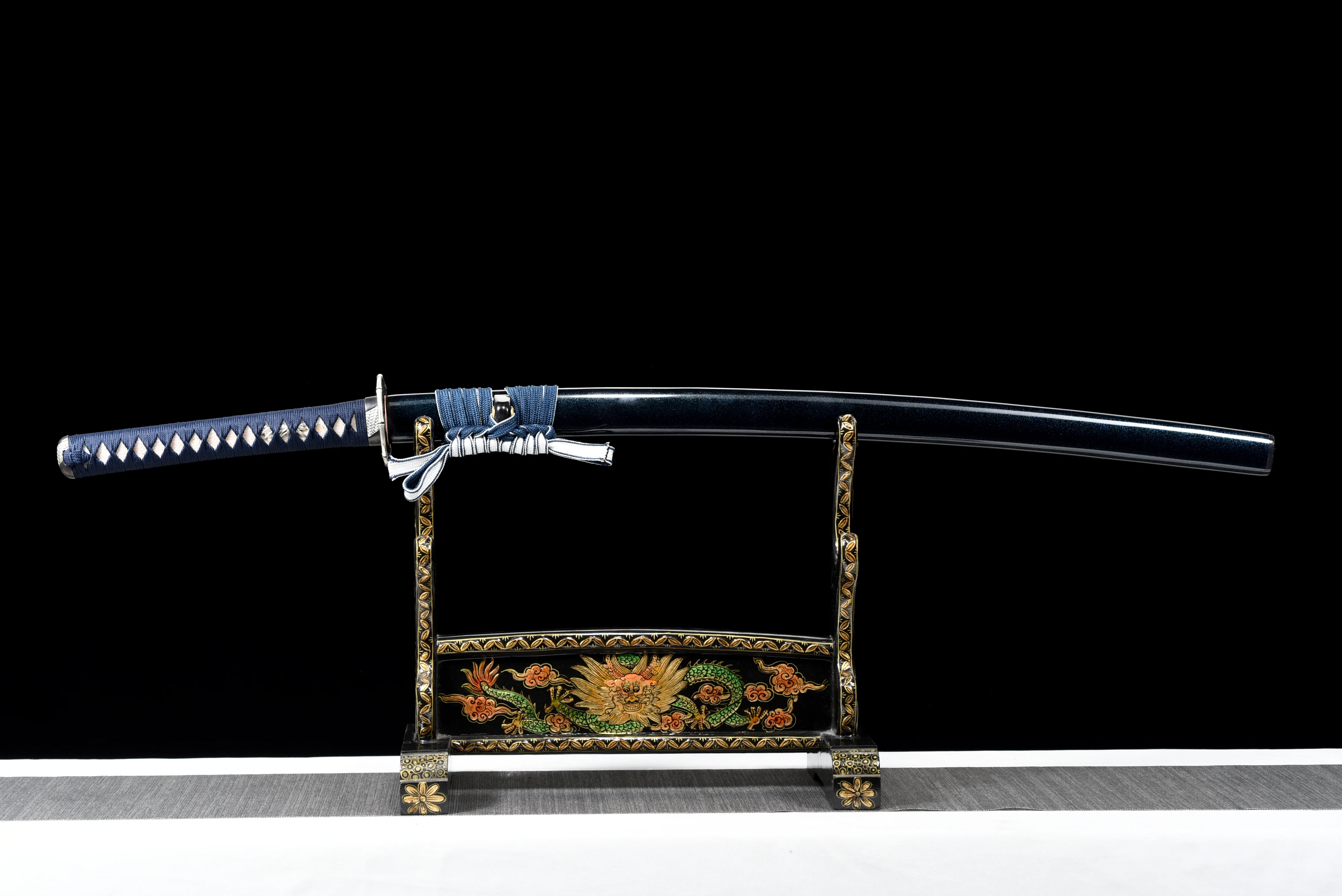 Blue Katana – T10 Clay Tempered Full Hamon (皆烧), Full Tang