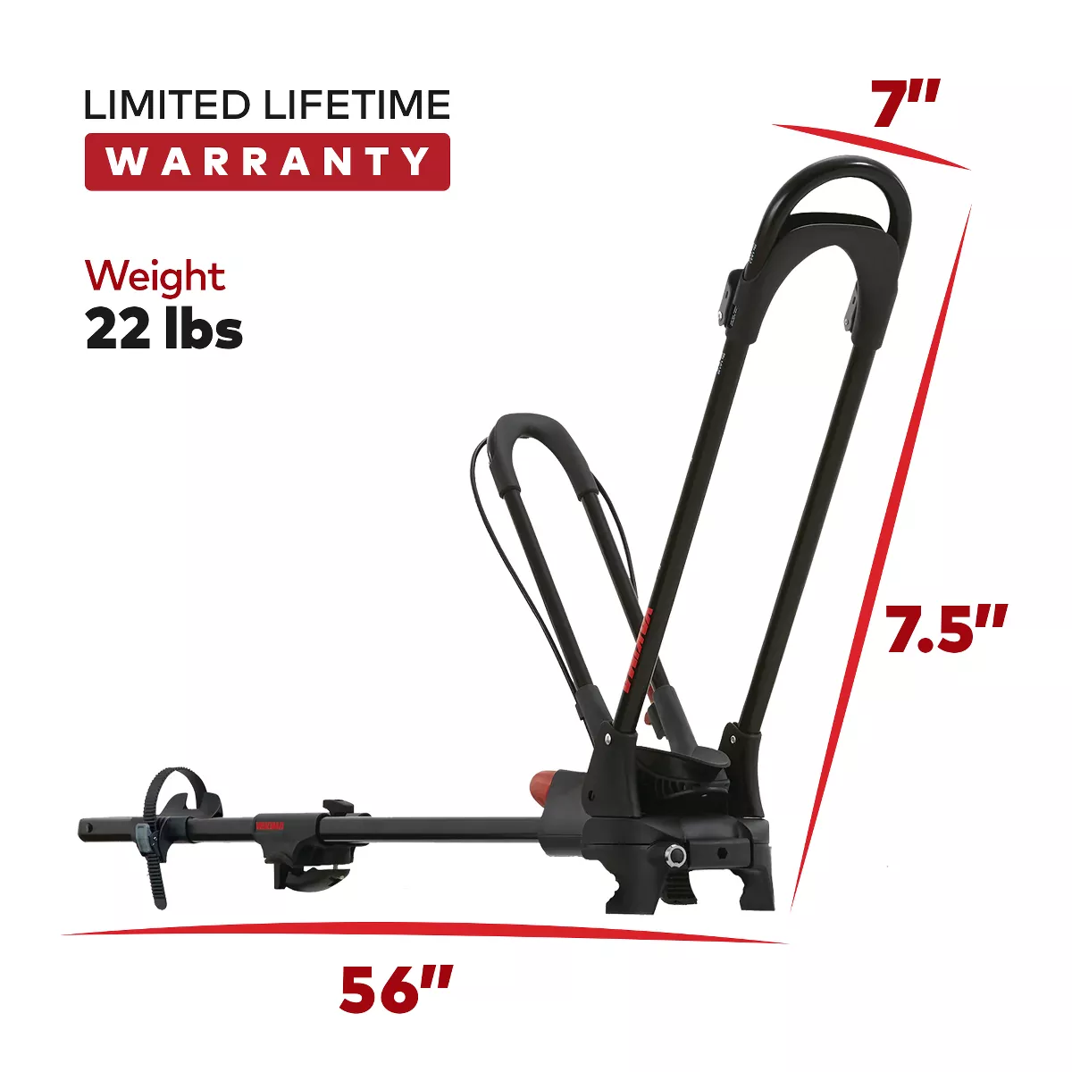 Yakima FrontLoader 1 Bike Capacity Zero Contact Car Rooftop Mount Upright Bike Rack with Universal Mounting up to 40 Pounds, Black