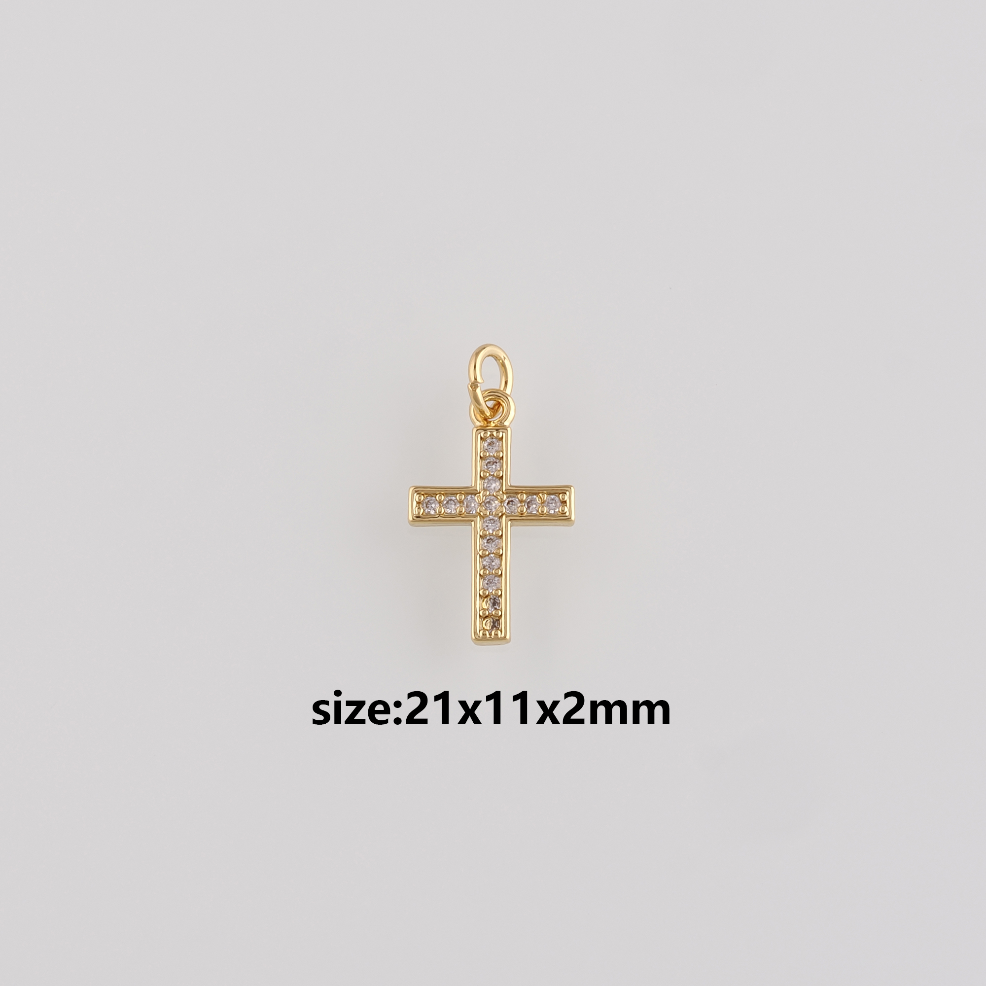 18K Gold Filled Cross Pendant,CZ Micro Pave Cross Charm Earrings Necklace for DIY Jewelry Making Supply
