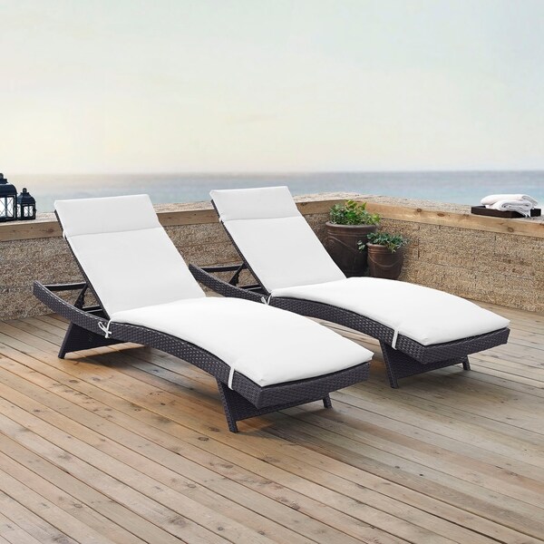 Biscayne Chaise Lounge with White Cushion
