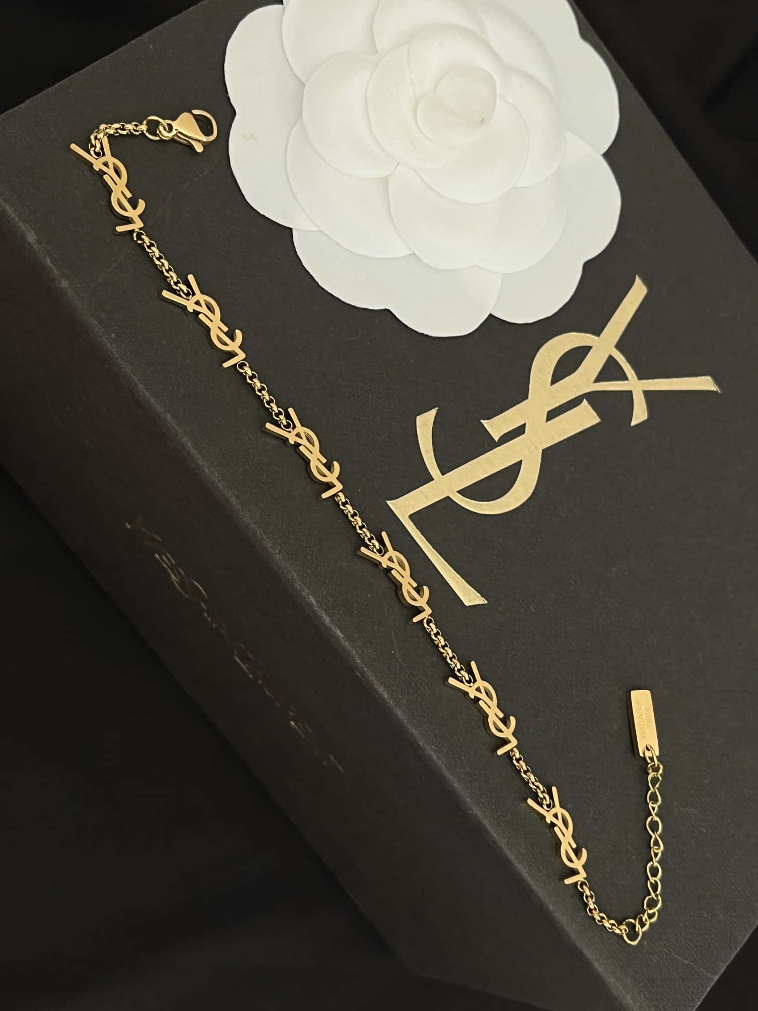 Saint Laurent Cassandre Bracelet Gold Tone