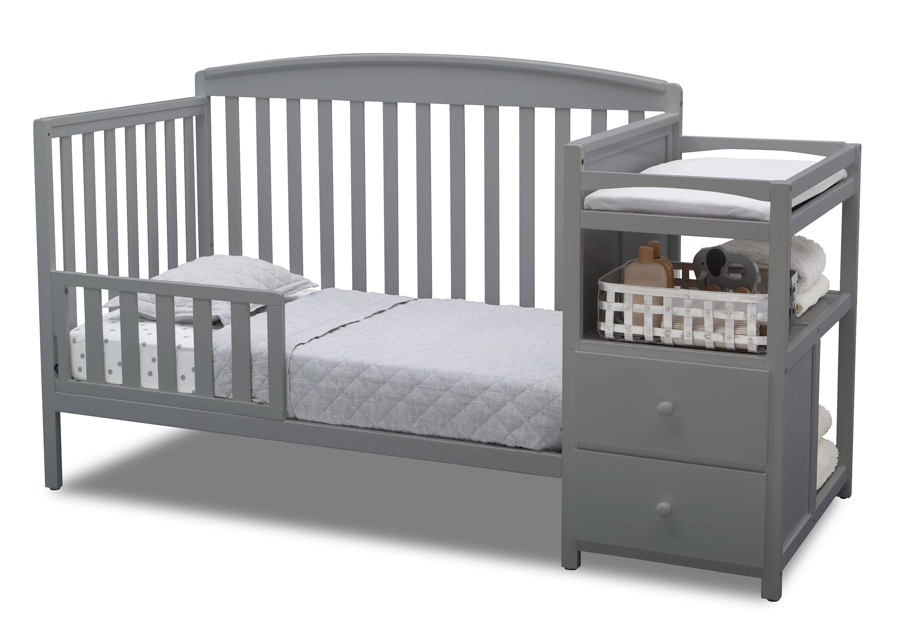 Delta Children Royal 4-in-1 Convertible Baby Crib and Changer, Grey