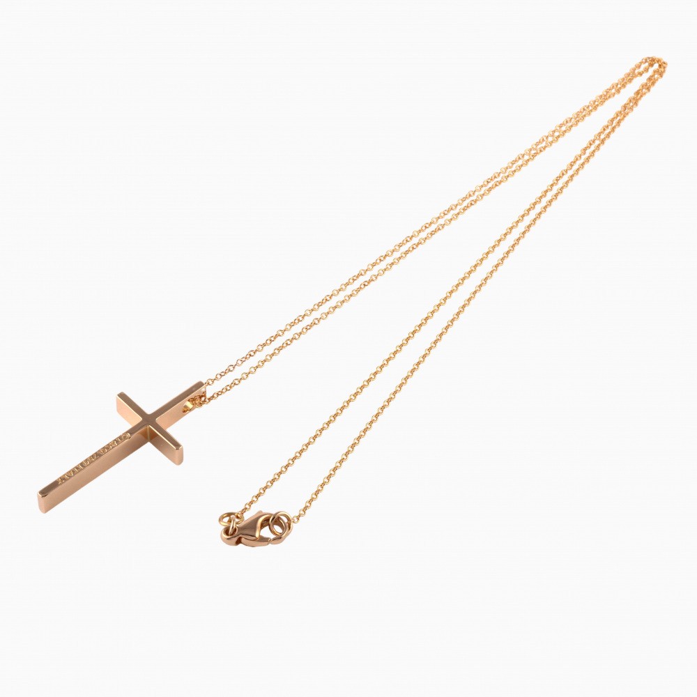 Tiffany & Co. Tiffany Cross K18PG Pink Gold Necklace