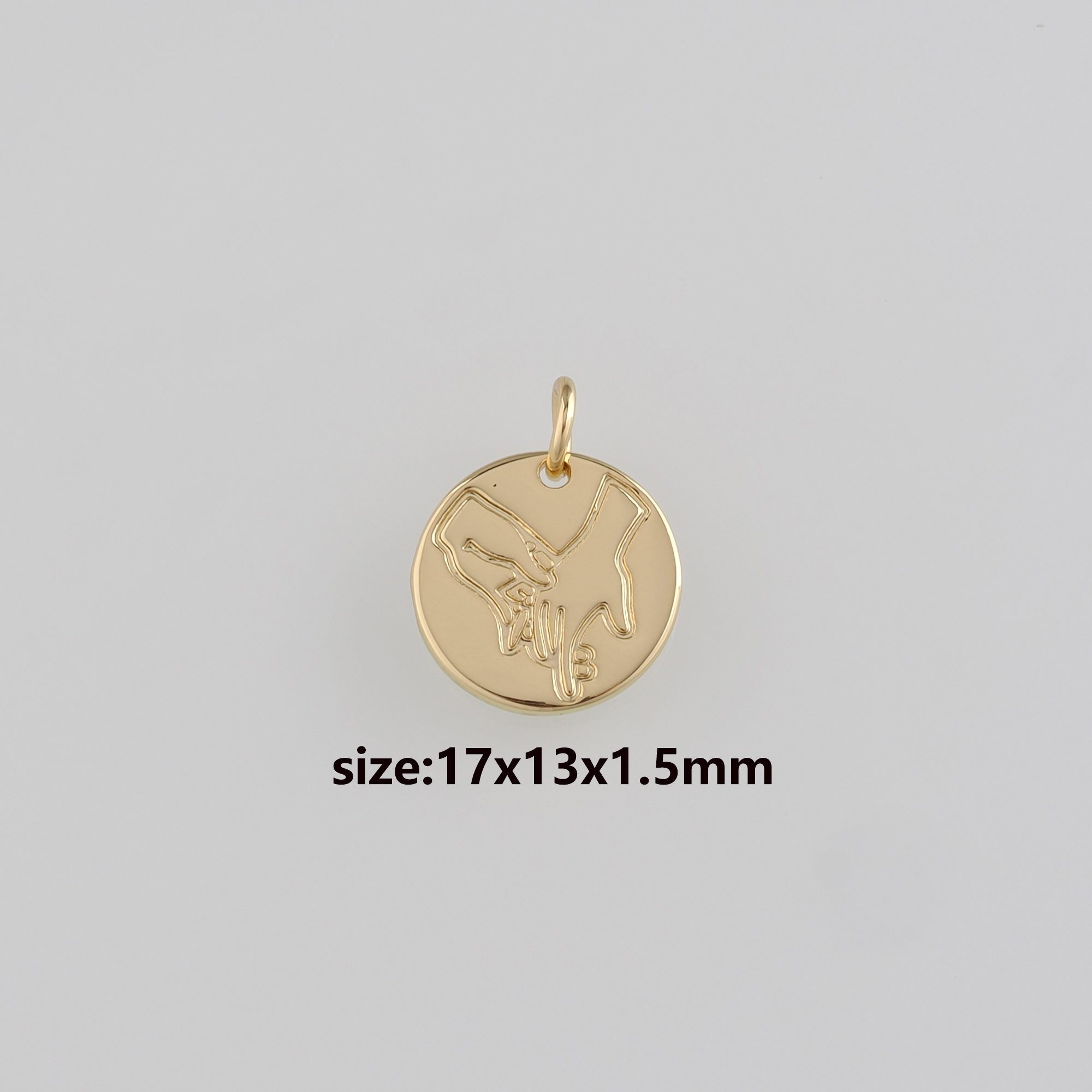 18K Gold Filled Hand Pendant,Dainty Hand Charm Earrings Necklace for DIY Jewelry Making Supply
