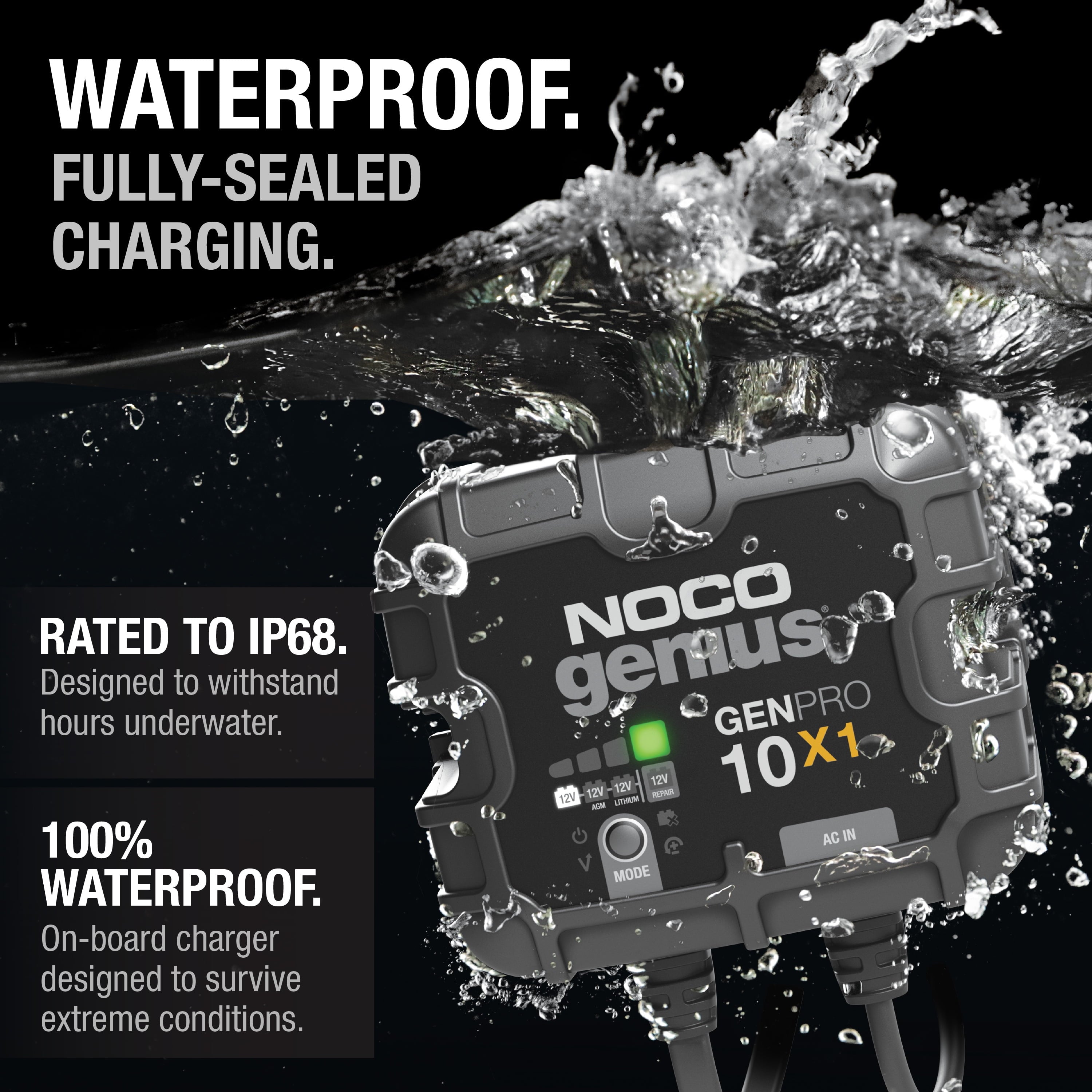 NOCO Genius GENPRO10X1 1-Bank 10A (10A/Bank) 12V Onboard Battery Charger