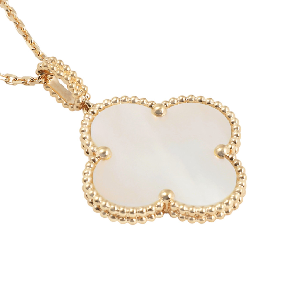 Van Cleef & Arpels Magic Alhambra Necklace 1 Motif 18K Yellow Gold Mother of Pearl VCARO49L00