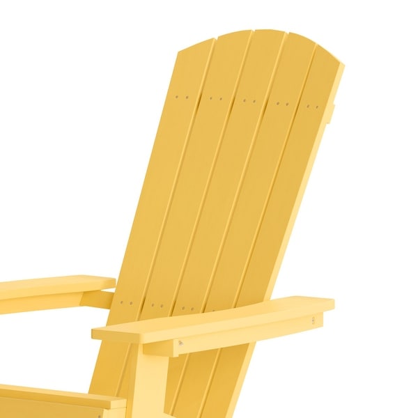 Set of 2 AllWeather Modern Wide Slat Back Poly Resin Adirondack Chairs