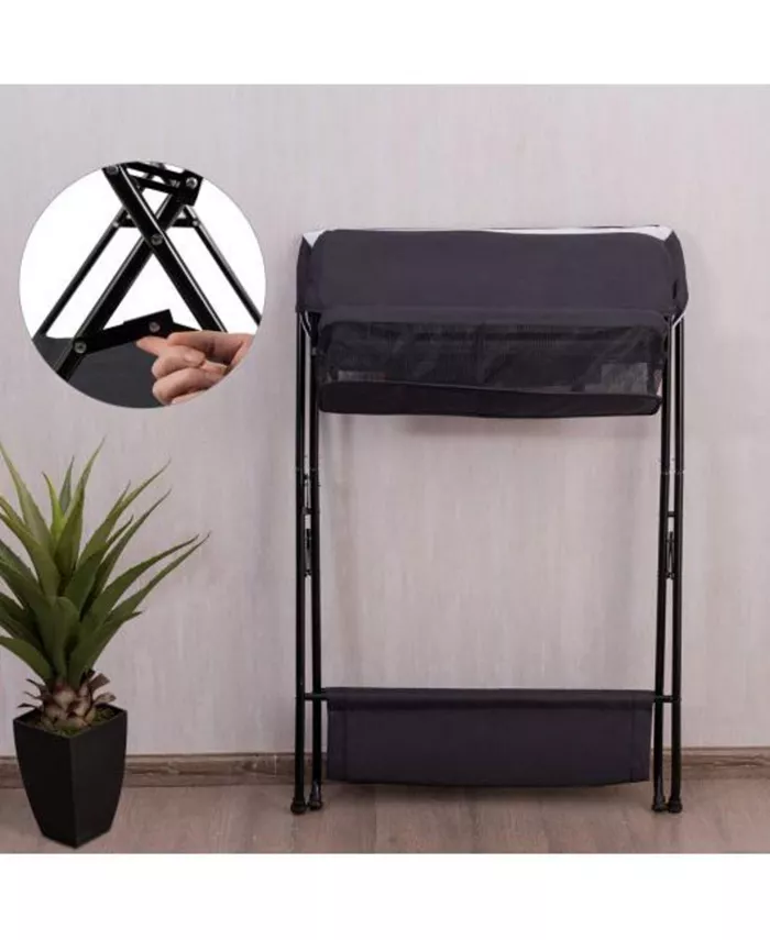 Slickblue Portable Infant Changing Station Baby Diaper Table with Safety Belt