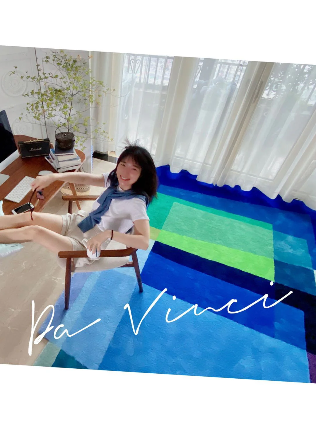 CP008 - DaVinci Watercolor Series Art Handmade Designer Carpet Irregular Living Room Modern Geometric Carpet
