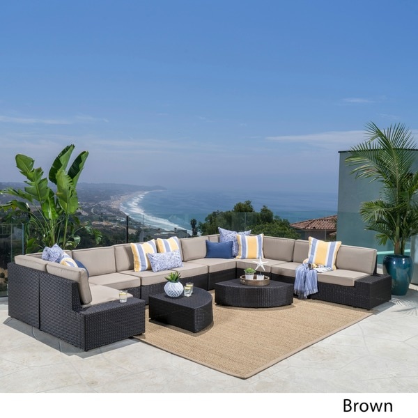 Best Sail Bridge 12piece Brown Wicker Sofa Set with Cushions by Havenside Home