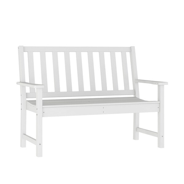 All Weather Heavy Duty Commercial Recycled HDPE Bench with Curved Seat