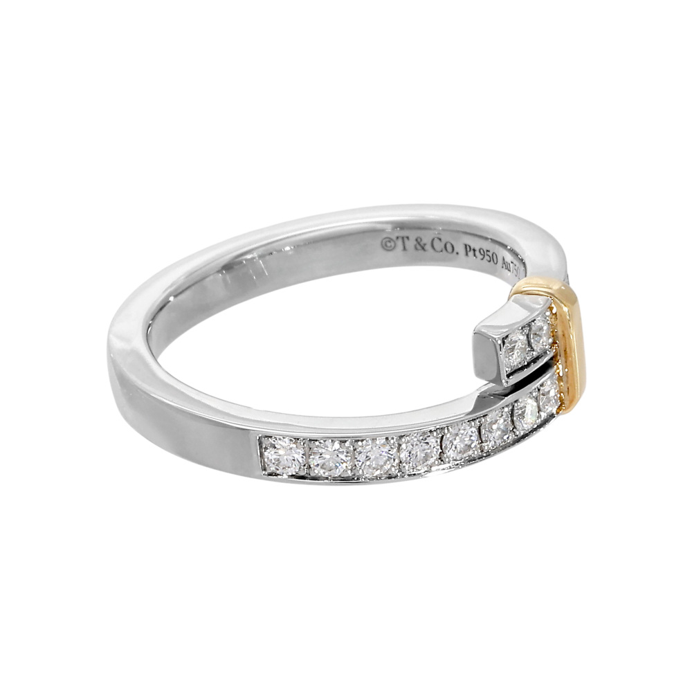 Tiffany & Co. Edge Bypass Ring Platinum & 18K Yellow Gold Diamond