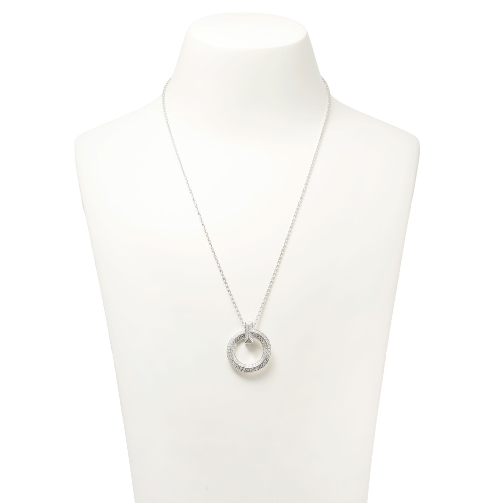 Tiffany & Co. Tiffany T One Circle Necklace 18K White Gold Diamond 72154568