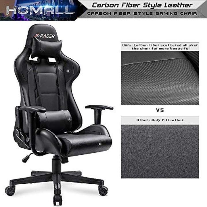 homall-Gaming Chair Office Chair High Back Computer Chair PU Leather Desk Chair PC Racing Executive Ergonomic Adjustable Swivel Task Chair