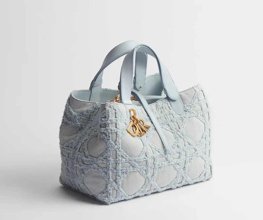 Medium Dior Toujours Bag Blue Cannage Denim