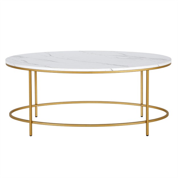 Brass And Faux Marble Coffee Table Henn amp hart
