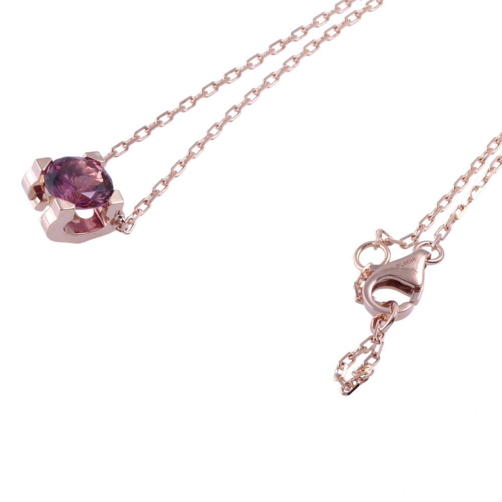 Cartier C Do Necklace 18K Rose Gold Pink Tourmaline