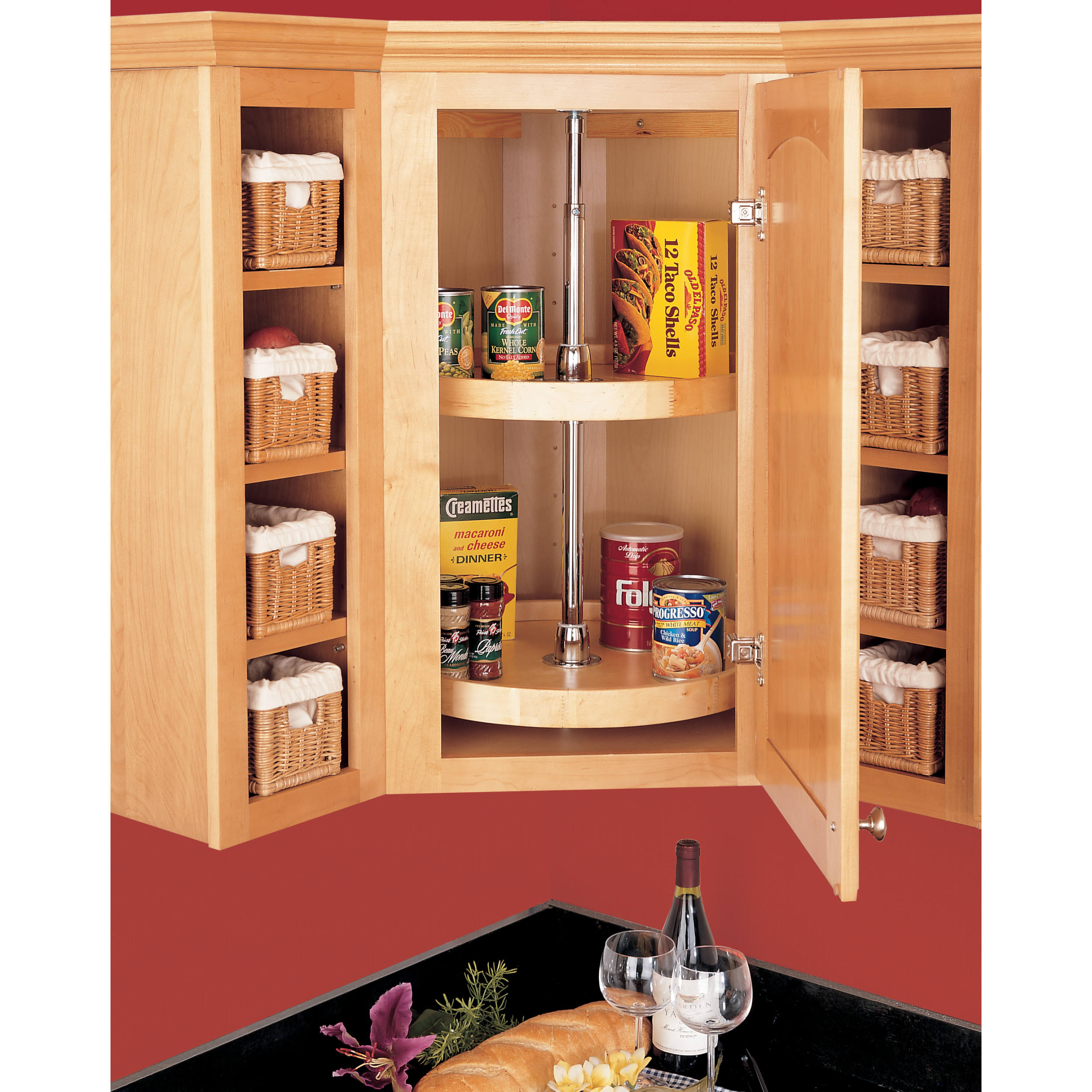 Rev-A-Shelf - 4WLS072-20-52 - 20x22 Wood Full Circle Lazy Susan 2-Shelf