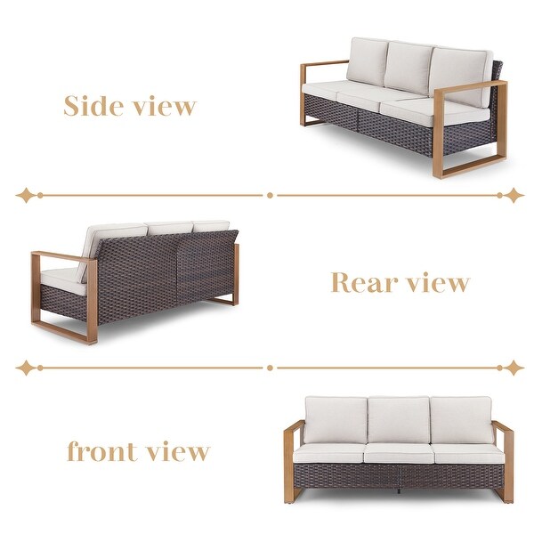 Patio Sofa Wicker High Back Sofa